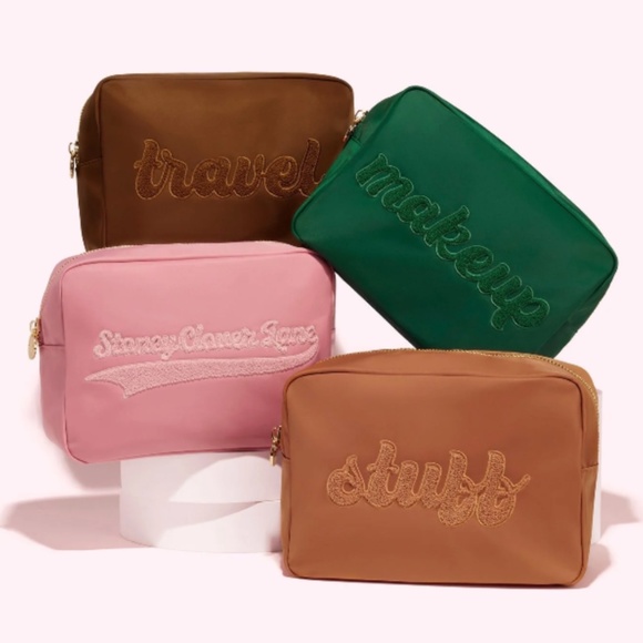 Stoney Clover Lane Mauve Embroidered Large Pouch Homecoming Varsity NWT - Picture 2 of 6